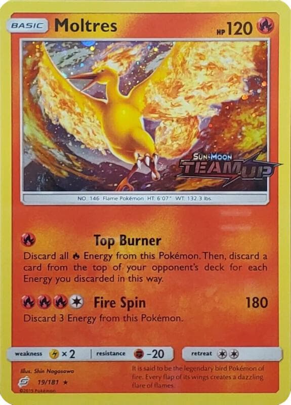 Moltres Team Up Stamped 019 Normal