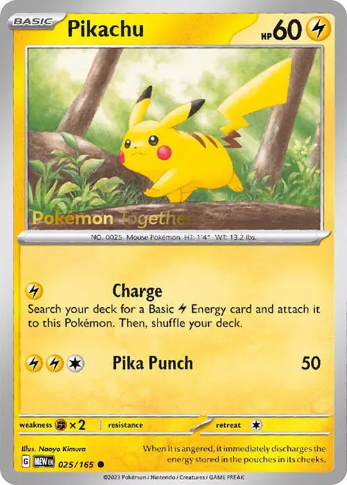 Pikachu Pokemon Together 025 Normal