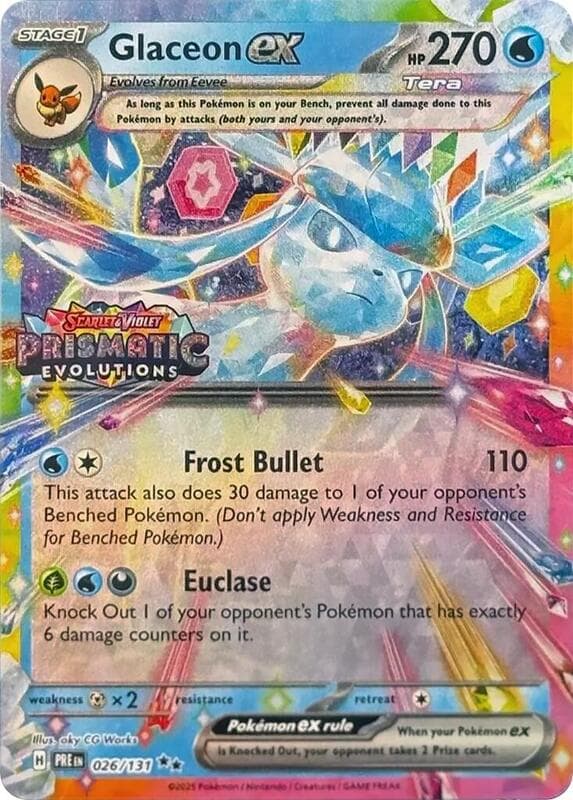 Glaceon ex Prismatic Evolutions Stamp 026