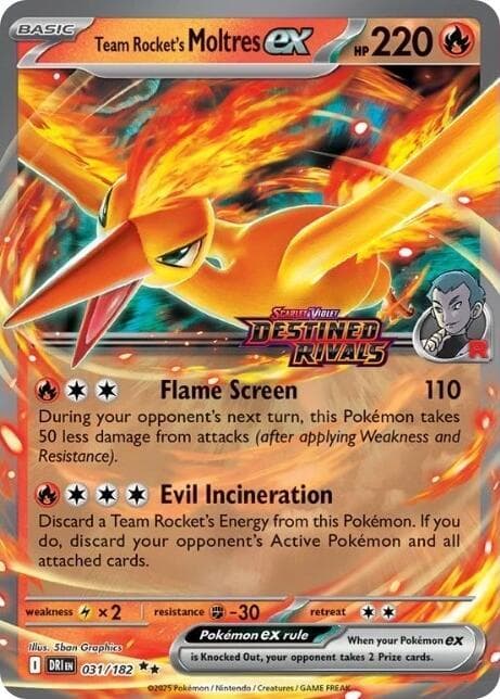 Team Rocket's Moltres ex Destined Rivals Stamp 031 Normal