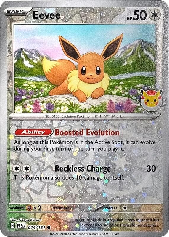 Eevee Pokemon Day 2025 Reverse Cosmos Holo 074