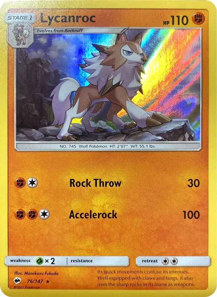 Lycanroc Water Web Holo 076 Normal