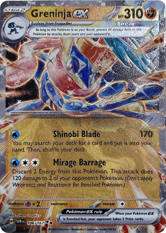 Greninja ex GameStop Metal Card 106 Normal