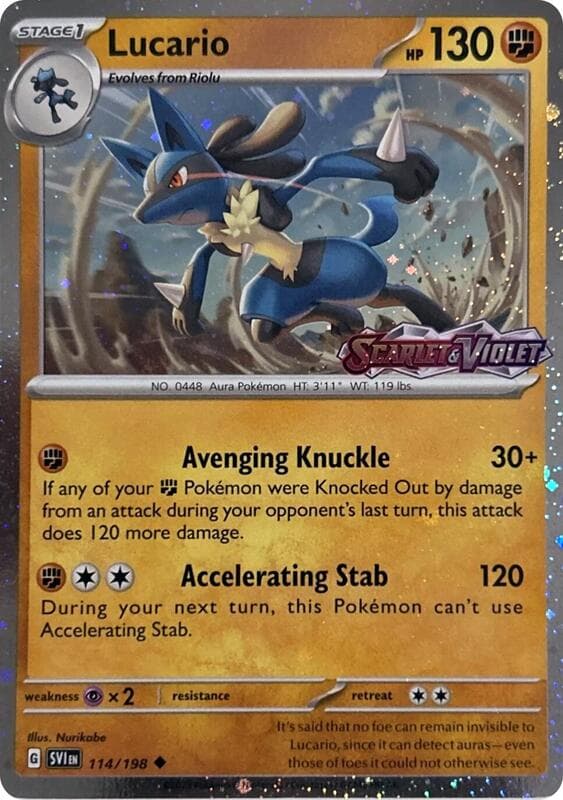 Lucario Scarlet & Violet Stamp 114 Normal