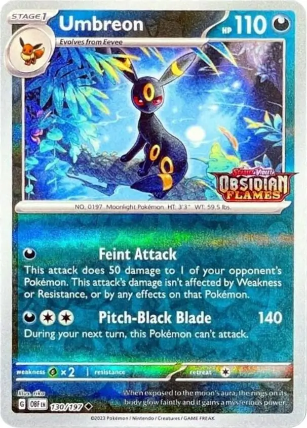Umbreon Obsidian Flames Stamped 130