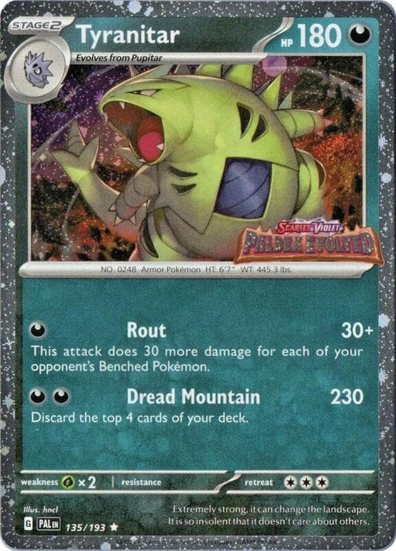 Tyranitar Paldea Evolved Stamp 135 Normal