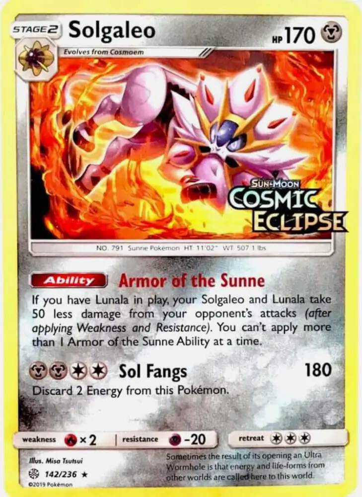 Solgaleo Cosmic Eclipse Stamped 142 Normal
