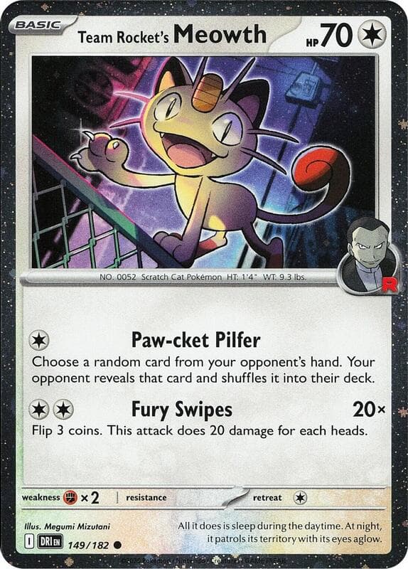 Team Rocket's Meowth Cosmos Holo 149 Normal
