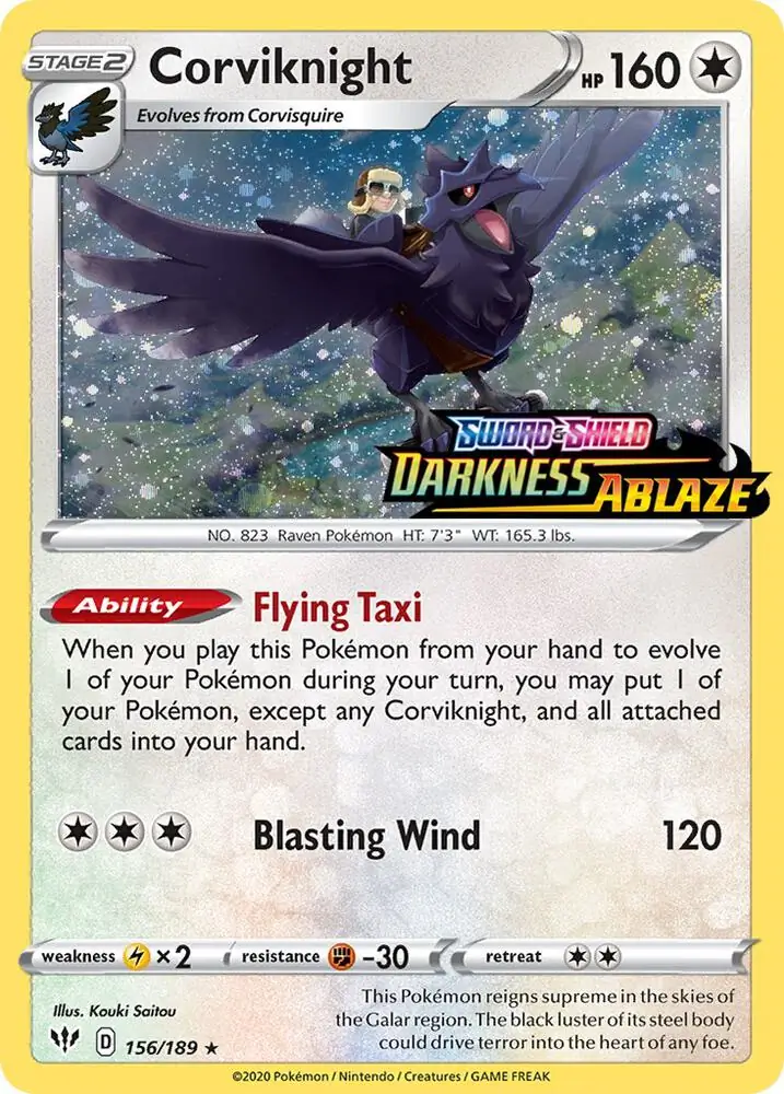 Corviknight Darkness Ablaze Stamped 156