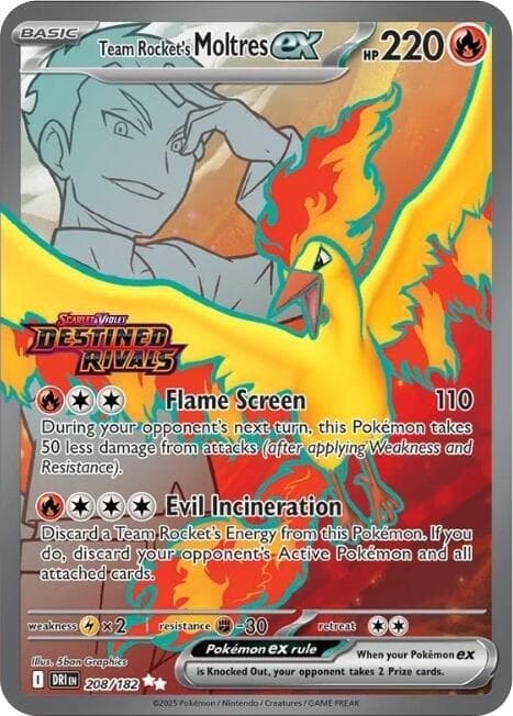 Team Rocket's Moltres ex Destined Rivals Stamp 208 Normal