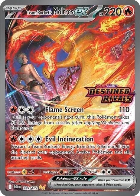Team Rocket's Moltres ex Destined Rivals Stamp 229