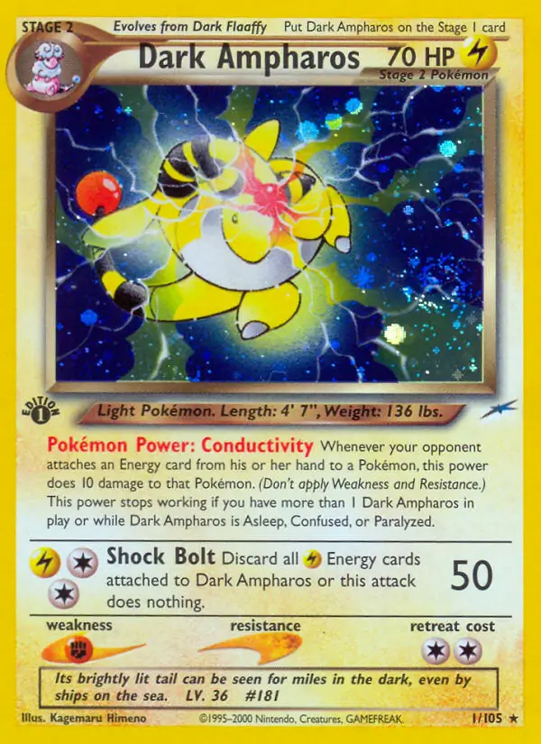 Dark Ampharos Holo 1 Normal
