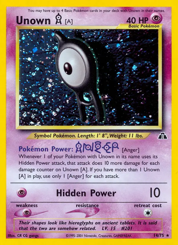 Unown [A] Holo 14 Normal