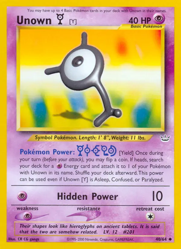 Unown [Y] 40 Normal