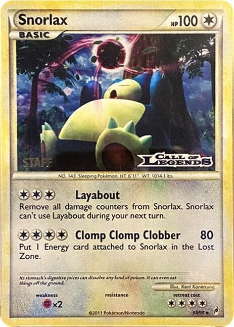 Snorlax Staff Prerelease 33 Holo