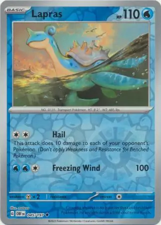 Lapras Reverse Holo 045 Normal