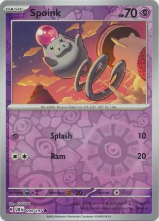 Spoink Reverse Holo 090 Normal
