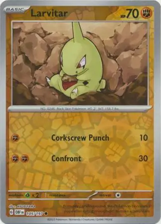 Larvitar Reverse Holo 105 Normal