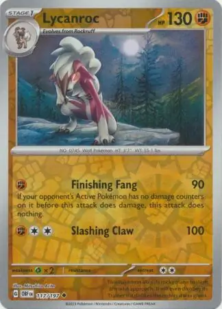 Lycanroc Reverse Holo 117 Normal