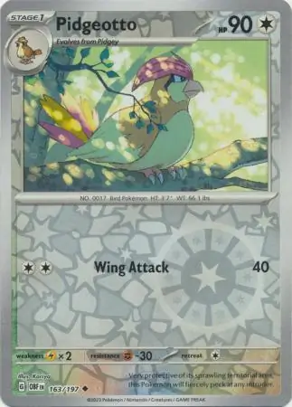 Pidgeotto Reverse Holo 163 Normal