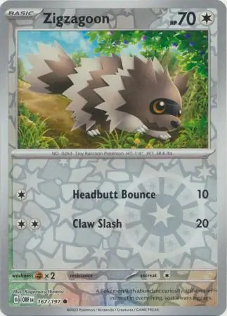 Zigzagoon Reverse Holo 167