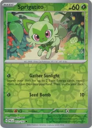 Sprigatito Reverse Holo 012 Normal