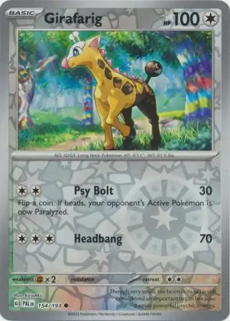 Girafarig Reverse Holo 154 Normal