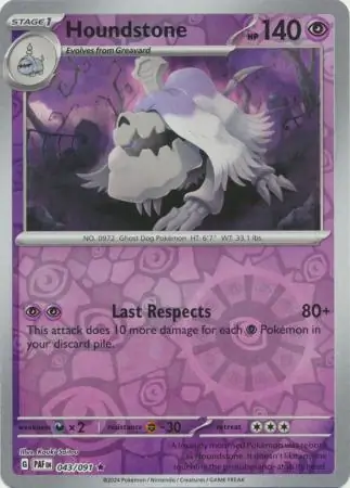 Houndstone Reverse Holo 043 Normal