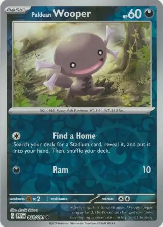 Paldean Wooper Reverse Holo 058 Normal