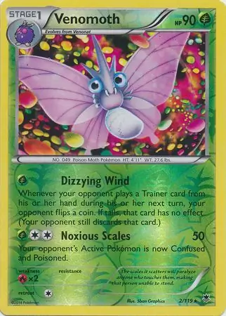 Venomoth Reverse Holo 2 Normal