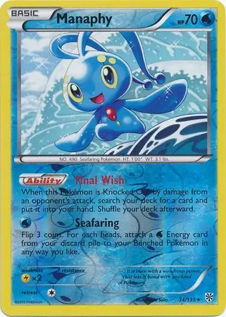 Manaphy Reverse Holo 34 Normal