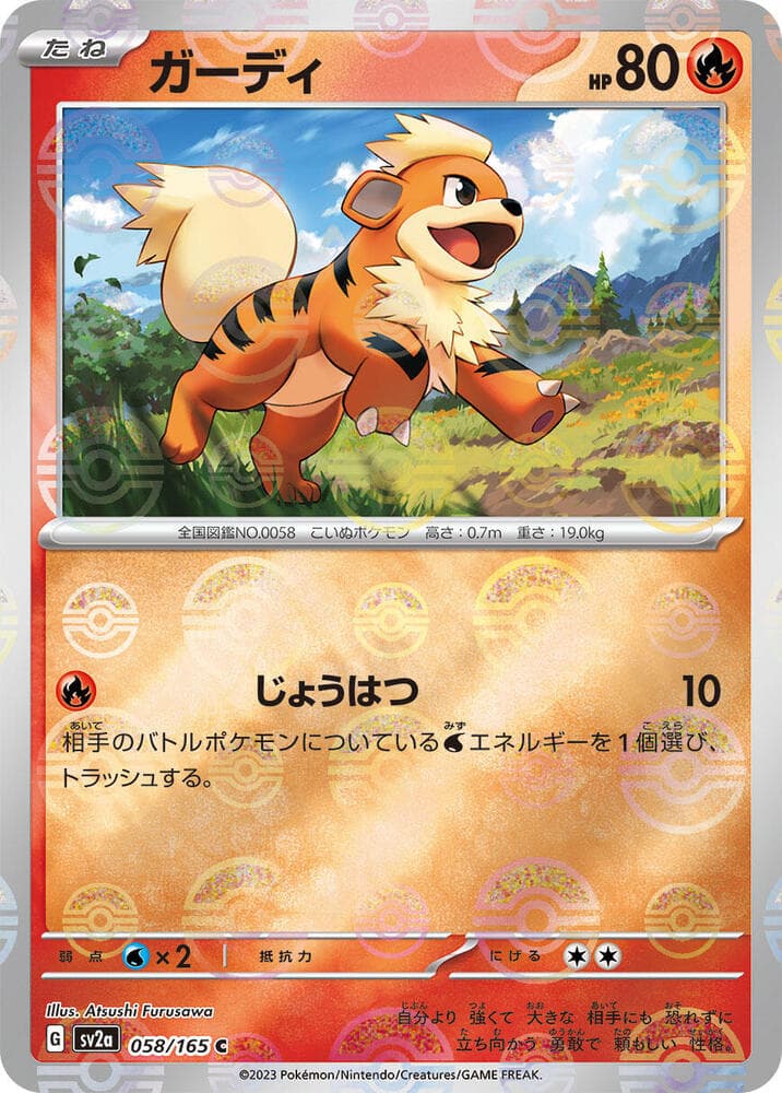 Growlithe Poke Ball Pattern 58 Holo