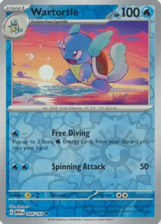 Wartortle Reverse Holo 008 Normal