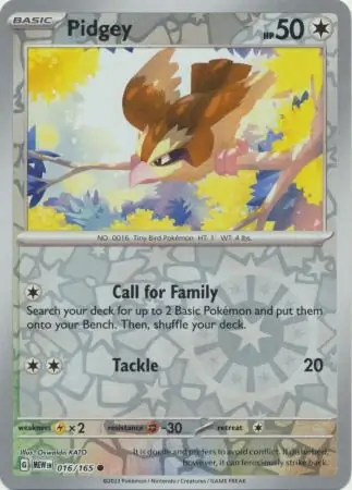 Pidgey Reverse Holo 016 Normal