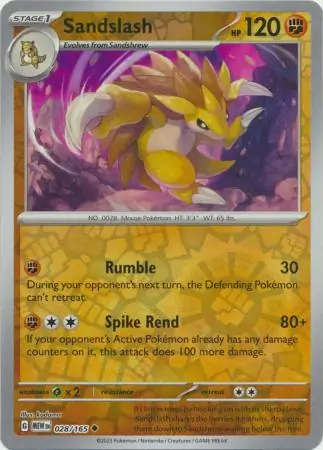 Sandslash Reverse Holo 028 Normal