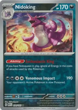 Nidoking Reverse Holo 034 Normal