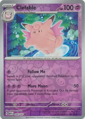 Clefable Reverse Holo 036 Normal