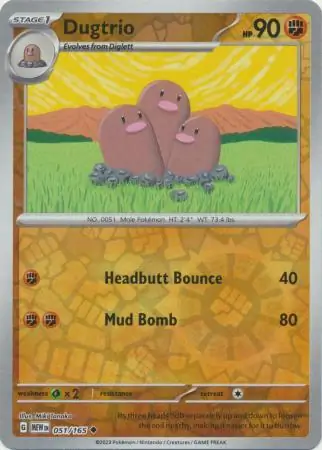 Dugtrio Reverse Holo 051 Normal
