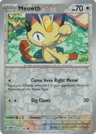 Meowth Reverse Holo 052