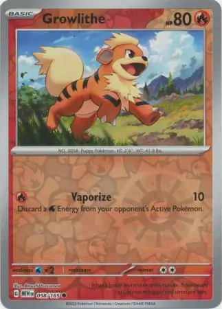 Growlithe Reverse Holo 058 Normal