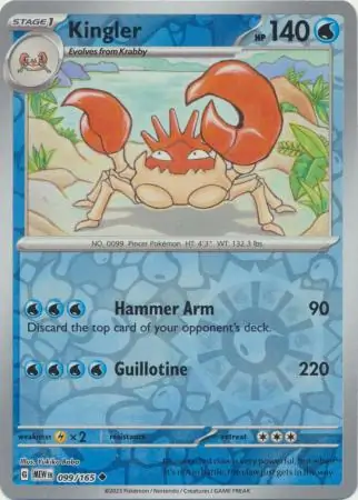 Kingler Reverse Holo 099