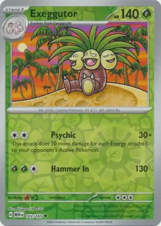 Exeggutor Reverse Holo 103 Normal