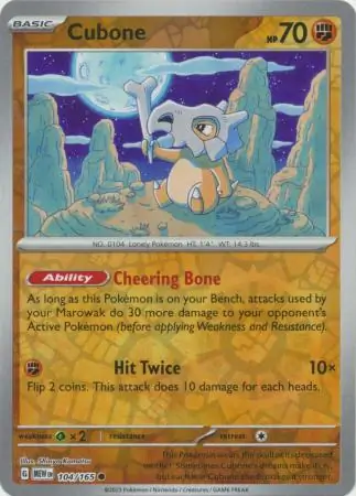 Cubone Reverse Holo 104 Normal