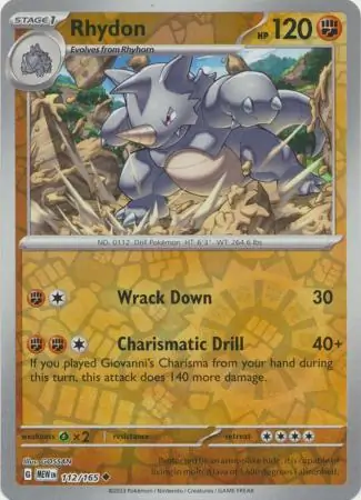 Rhydon Reverse Holo 112 Normal