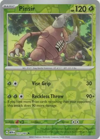 Pinsir Reverse Holo 127 Normal