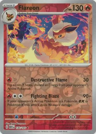 Flareon Reverse Holo 136 Normal