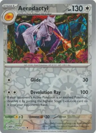 Aerodactyl Reverse Holo 142 Normal