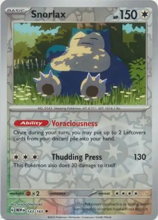 Snorlax Reverse Holo 143 Normal