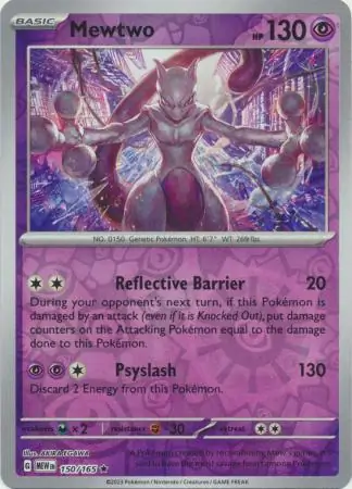 Mewtwo Reverse Holo 150 Normal