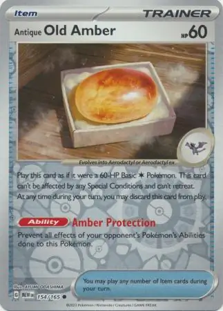 Antique Old Amber Reverse Holo 154 Normal